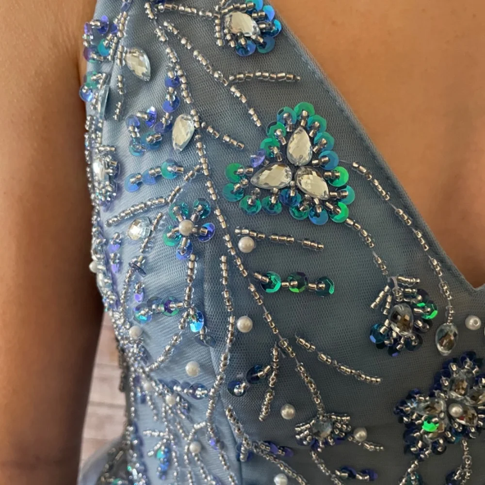 Periwinkle Tulle Prom Dress - Picture 4 of 6